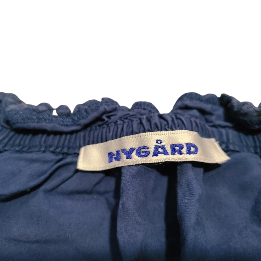 NYGARD blue peasant top waist tie L - Picture 3 of 5
